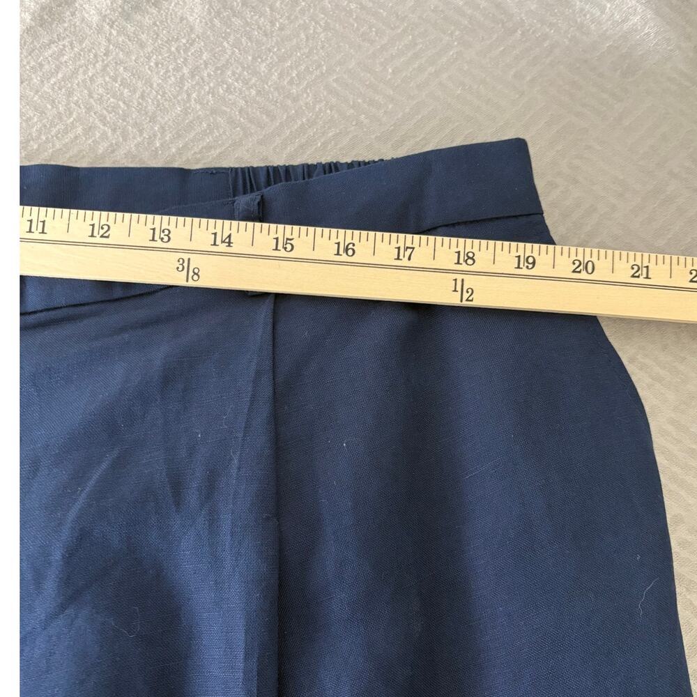 Jessica London Womens Linen Navy Blue Pants Plus Size 20 Elastic Waist Lining - Picture 9 of 13